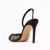 Black Mesh Pleated Banquet Shoes