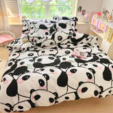 Luxury Fabric Duvet Cover Sheet Pillowcase 4 Piece Set Cartoon Pattern Eco Friendly Washable Baby Bedding Textile Set