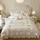 White Pink Yellow Princess Wedding Bedding Set