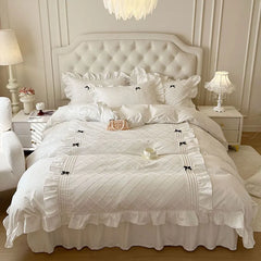 White Pink Yellow Princess Wedding Bedding Set