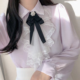 Isabelle Light Academia Victorian Shirt with Lace