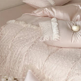 Princess Style Pink Floral Lace Embroidery 600TC Lyocell Bedding Set