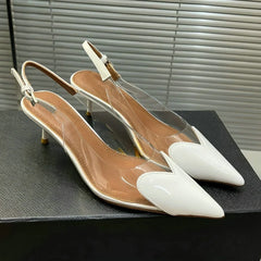 Heart-Shaped Transparent High-Heeled Sandals