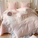 Korean Princess Style Butterfly Fairy Lace Ruffle Edge Bedding Set