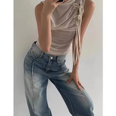 Josie Ruched Mesh Tank Top