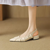 and pointed pleated toe cap comfortable mid Heel