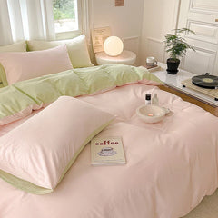 High End 100% Cotton Duvet Cover Set Mixed Color Skin Friendly Queen Bedding Set