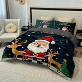 3 Pieces Duvet Cover Set with Pillowcases No Filler Christmas Gift Deer Snow AU EU US Single Double Size Girls Boys Bedding Set
