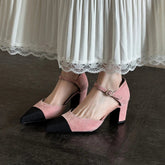 leather sheep suede high Heels