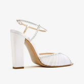 White Mesh Peep Toe Shoes