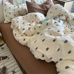 Kids Duvet Cover Set Cute Cartoon No Filler Single Queen Size Girls Boys Flat Sheet Pillowcase Spring Summer Soft Bed Linens