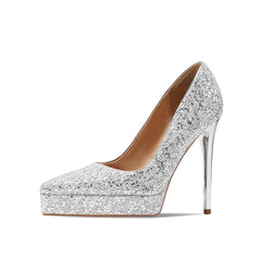 Pointed to Platform paillette Pumps