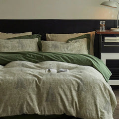 Advanced Retro Pure Cotton Four Piece Set Full Cotton Bed Sheet and Duvet Cover Minimalist All Season Universal Bedding