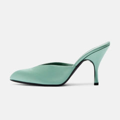 Yellow Satin Stilettos Heels