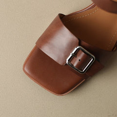 leather cowhide metal belt buckle