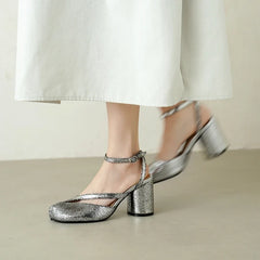 leather cowhide round toe toe