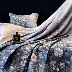 Luxury 1000TC Egyptian Cotton Flowers Prints Oil Painting Style Bedding Set
