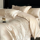 Satin Jacquard 1000TC Egyptian Cotton Patchwork European Luxury Bedding Set