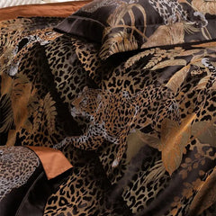 Leopard and Leopard Print Jacquard Luxury Bedding Set