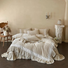 French Lace Ruffles Princess Bedding Set