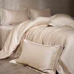 Luxury Lyocell Cotton Butterfly Jacquard Bedding Set, Soft Silky Duvet Cover Set, Pillowcases, Bed Sheet/Fitted Sheet, 4Pcs