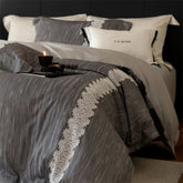 1000TC Lyocell Cotton Soft Silky Elegant Lace Luxury Bedding Set