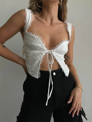Crystal Lace Elegance Tank Top