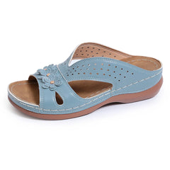 Slippers Casual Flower Hollow Wedge Beach Shoes