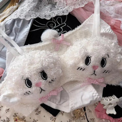 Kawaii Lamm Plüsch-Dessous-Set