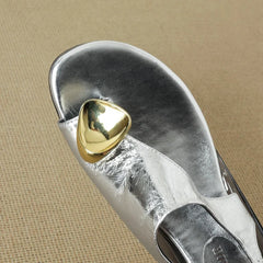 leather cowhide rhinestone low Heel