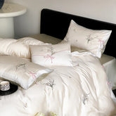 Chinese Style Orchid Embroidery Luxury Bedding Set