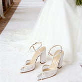 white lace Peep toe Shoes