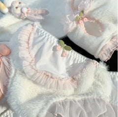 Cherry Fluff Kawaii Plüsch-Dessous-Set