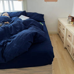A-class Bedding, Klein Blue Cotton Four Piece Set, Pure Cotton Washed Cotton, Solid Color Bedding, Bedsheet