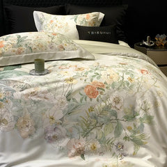Premium 1000TC Egyptian Cotton Flowers Plant Prints Spring Summer Bedding Set