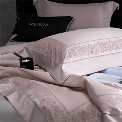 1000TC Lyocell Cotton Brushed Embroidery Wide Edge Luxury Bedding Set