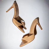 Embossed leather Thin Heels