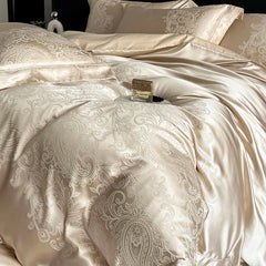 Satin Jacquard 1000TC Egyptian Cotton Patchwork European Luxury Bedding Set