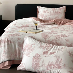 Luxury Organic Bamboo Soft Silky Printing Bedding Set