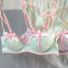 Pastellfarbenes Coquette Dessous-Set