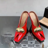 Fashionable Bright Face Metal Buckle Super High Heel