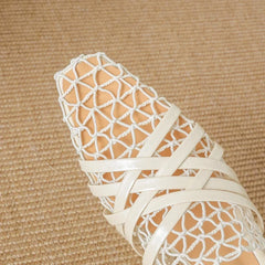 Leather Cowhide Elastic Band with Hollow Mesh Breathable Toe Cover