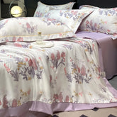 Summer Printed Quilt Set with Pillowcase Washed Cotton Bedding Set