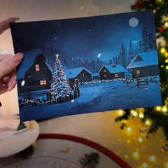 Warm Glow Hidden Flame Reveal Mystical Winter Postcard