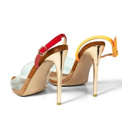 Transparent PVC Peep toe Banquet Shoes
