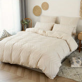 2pcs/3pcs Wave Tufted Design Duvet Cover Set for All Seasons Queen Size Comfortable Soft Comforter Cover Bedding Set