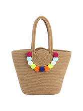 Shoulder Women Ball Bag Colorful Pendant Cotton