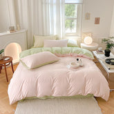 High End 100% Cotton Duvet Cover Set Mixed Color Skin Friendly Queen Bedding Set