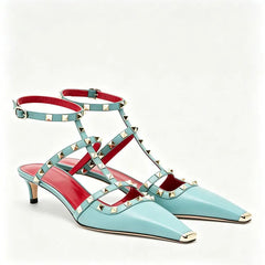 Rivet Studded Kitten Heels