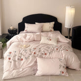 Chic Flowers Towel Embroidery Bedding Set